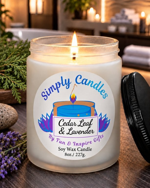 Cedar Leaf & Lavender Scented Candle