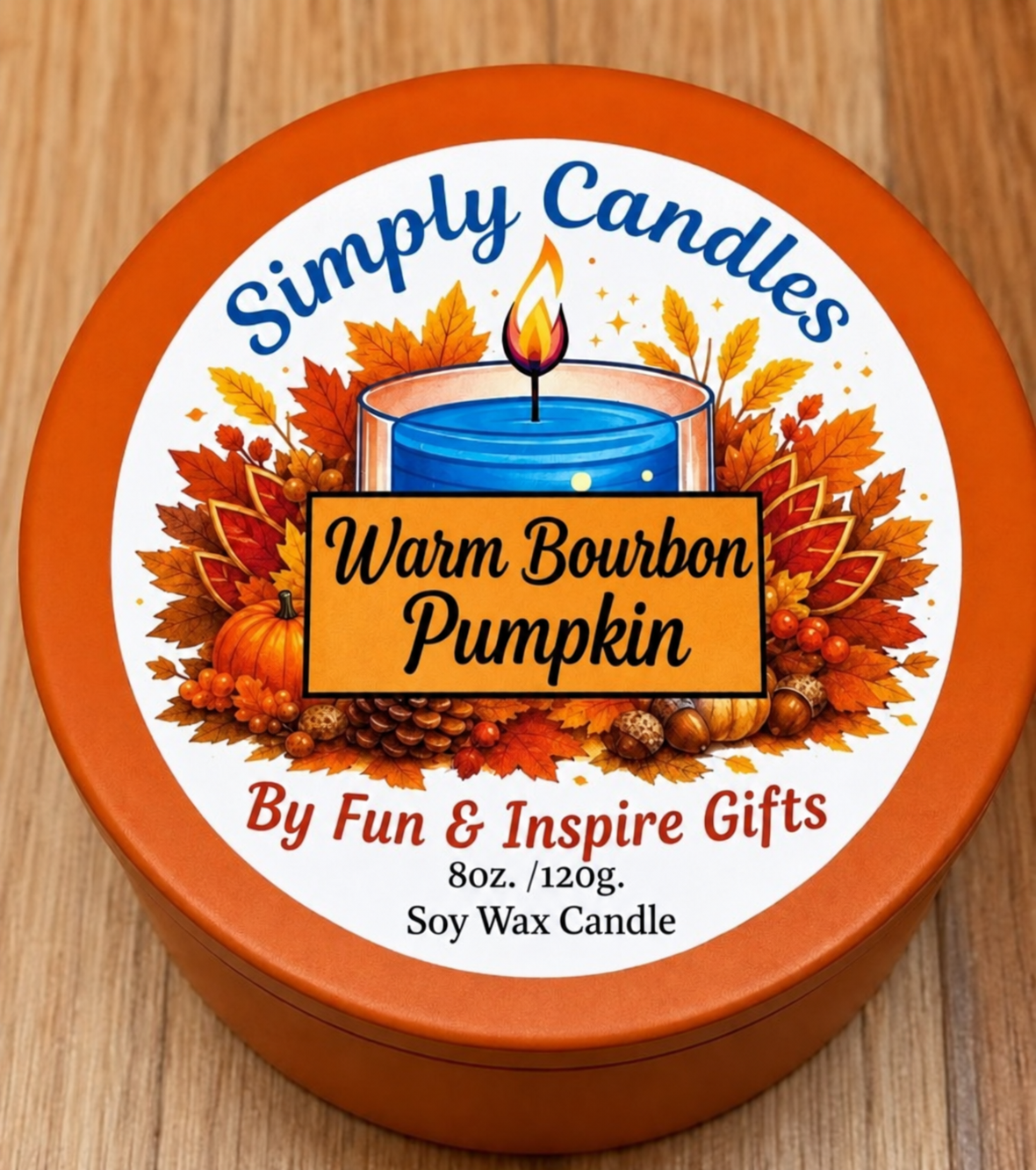 Warm Bourbon Pumpkin Scented Candle