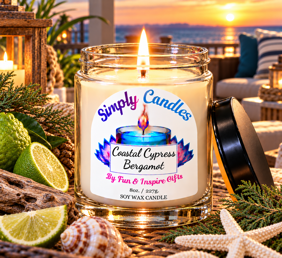 Coastal Cypress & Bergamot Scented Candle