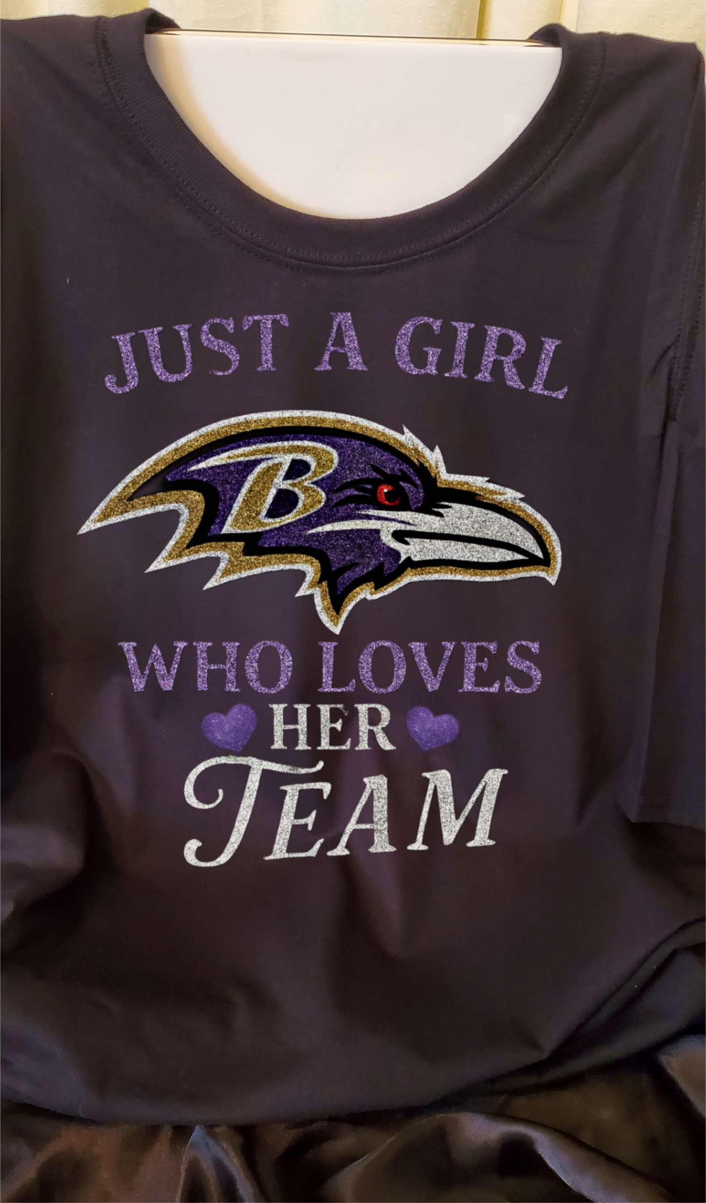Baltimore Ravens Just A Girl Who Loves Her Team Bling Ladies Tee