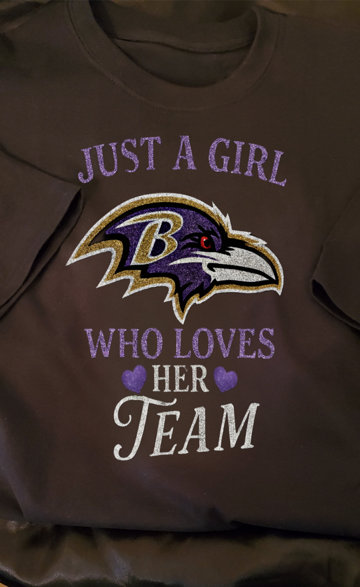 Baltimore Ravens Just A Girl Who Loves Her Team Bling Ladies Tee
