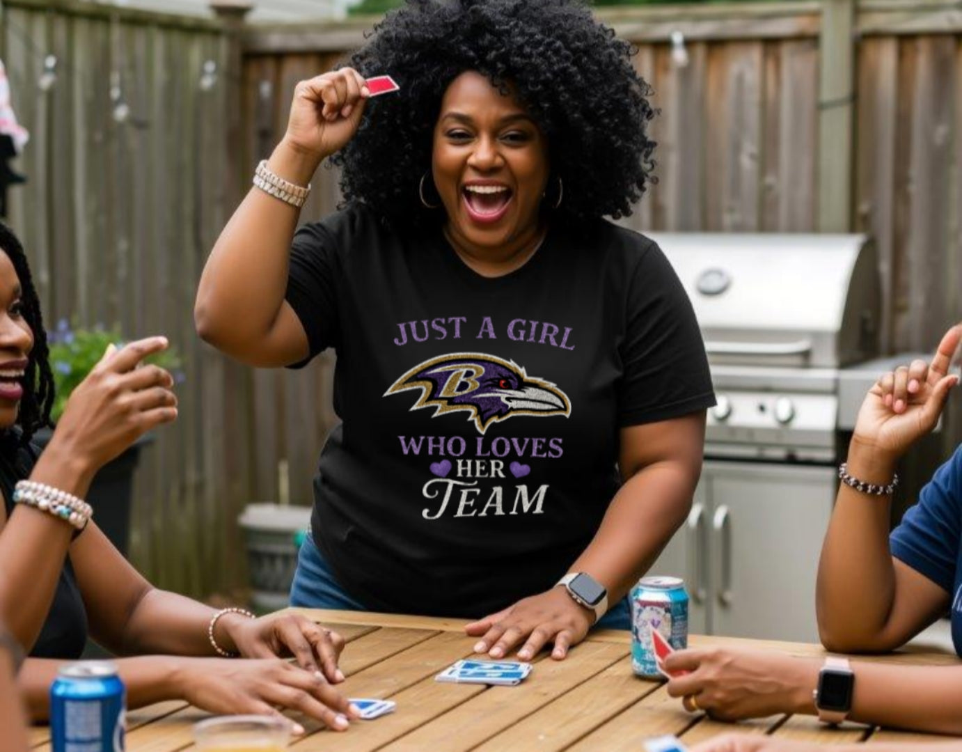 Baltimore Ravens Just A Girl Who Loves Her Team Bling Ladies Tee