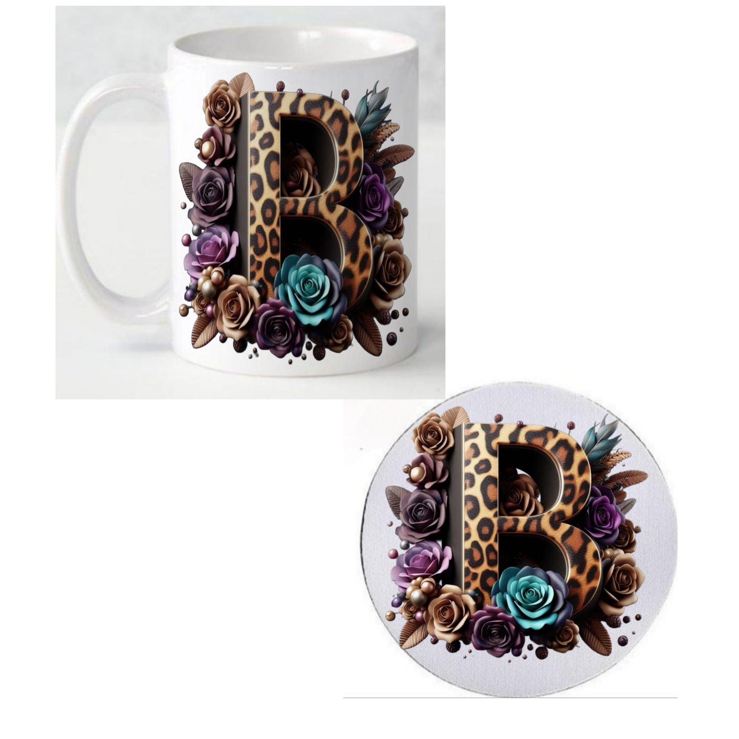 Initial B Coffee Mug and Coaster Set
