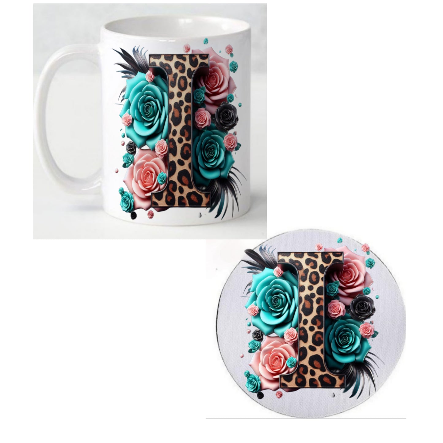 Initial I Coffee Mug & Coaster Set