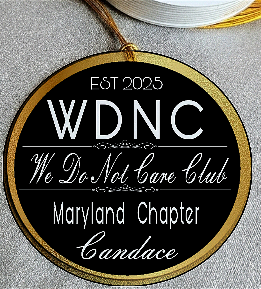 The Official Personalized WNDC ( We Do Not Care) Club Ornament