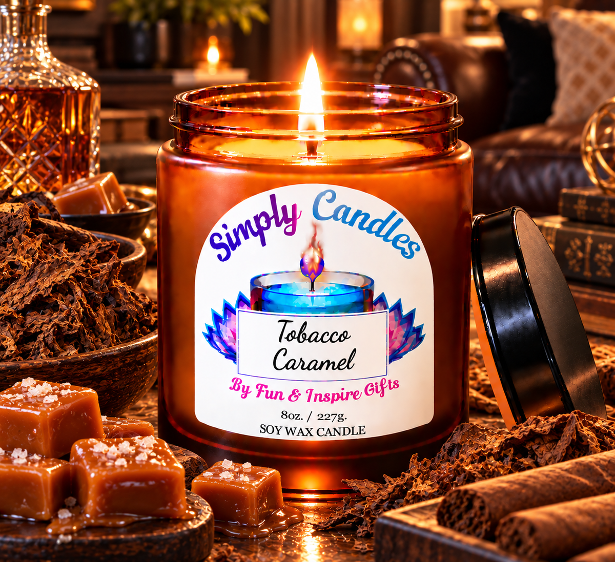 Tobacco Caramel Scented Candle
