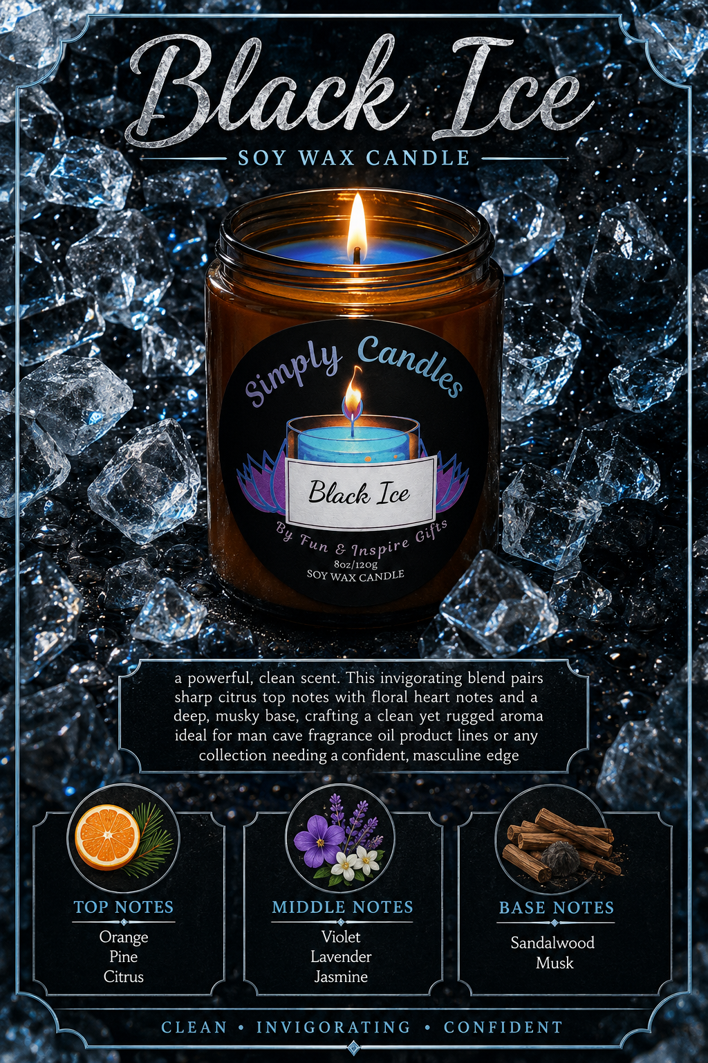Black Ice Scented Candle