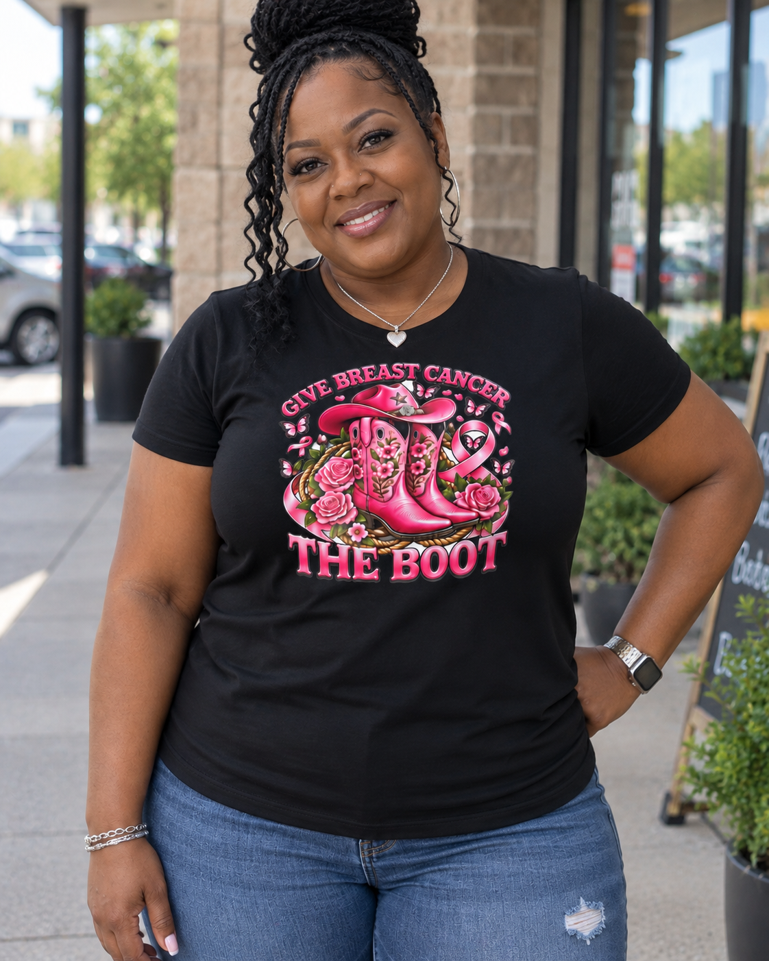 Give Breast Cancer The Boot Tee
