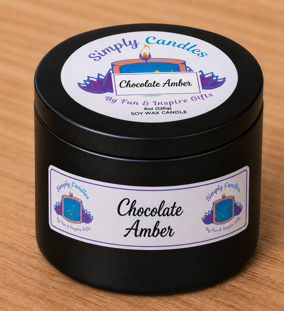 Chocolate Amber Scented Candle