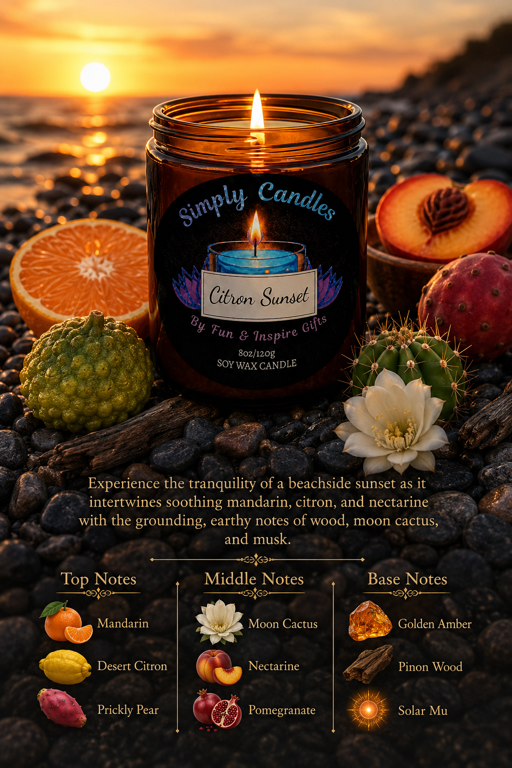Citron Sunset Scented Candle