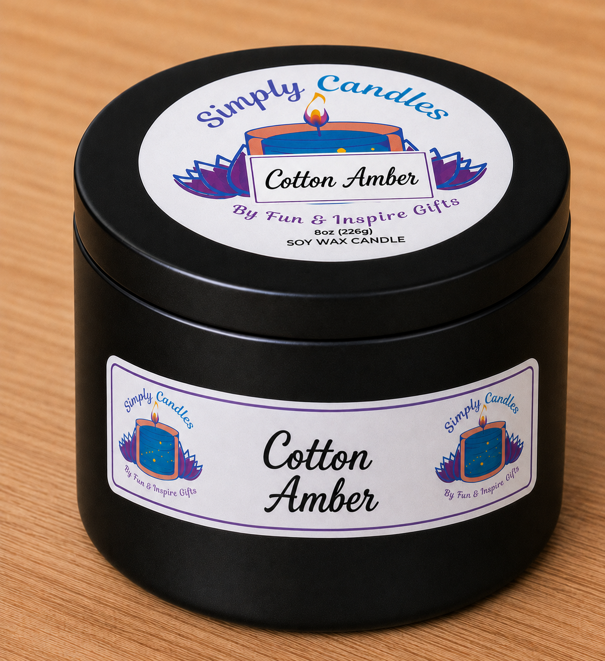 Cotton Amber Scented Candle
