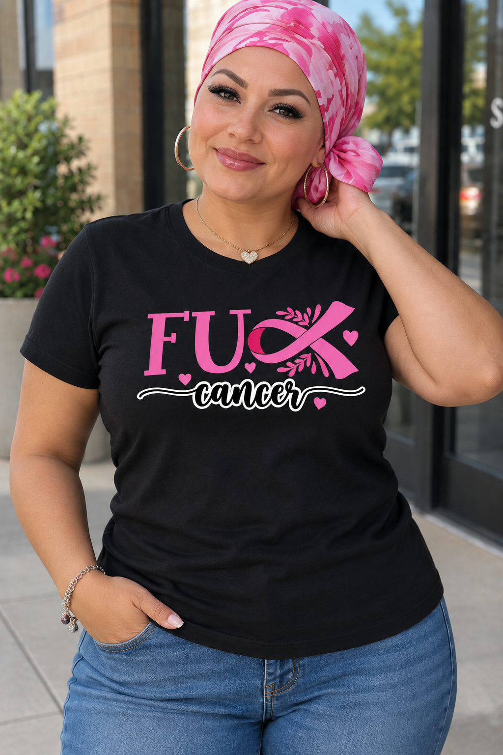 F-Cancer Ribbon Tee