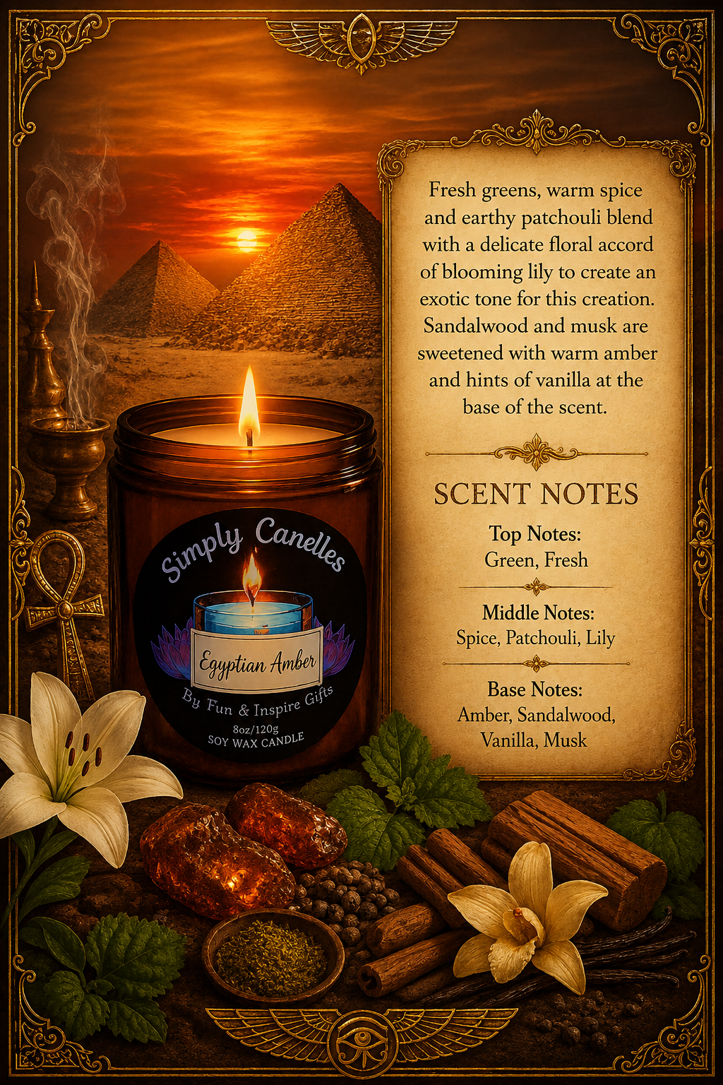 Egyptian Amber Scented Candle