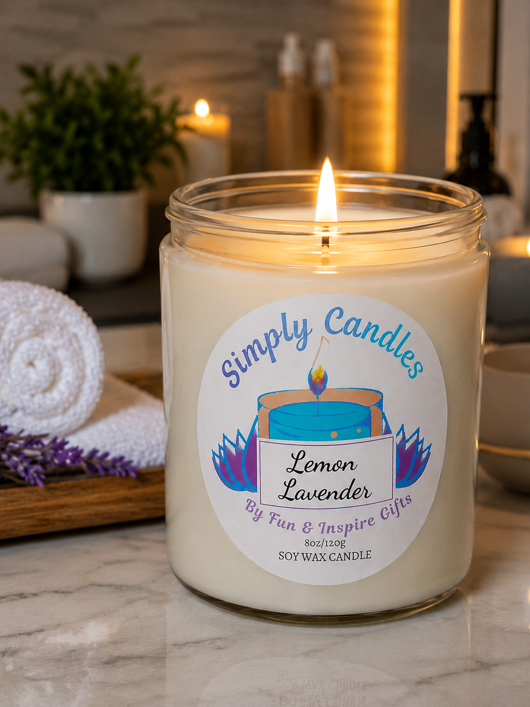 Lemon Lavender Scented Candle