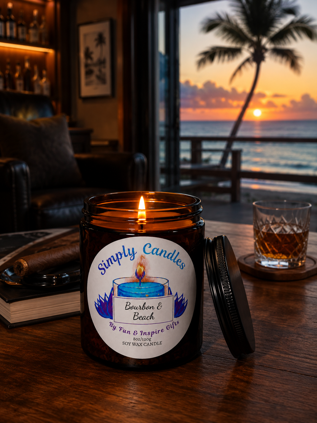 Bourbon and Beach Scented Candle