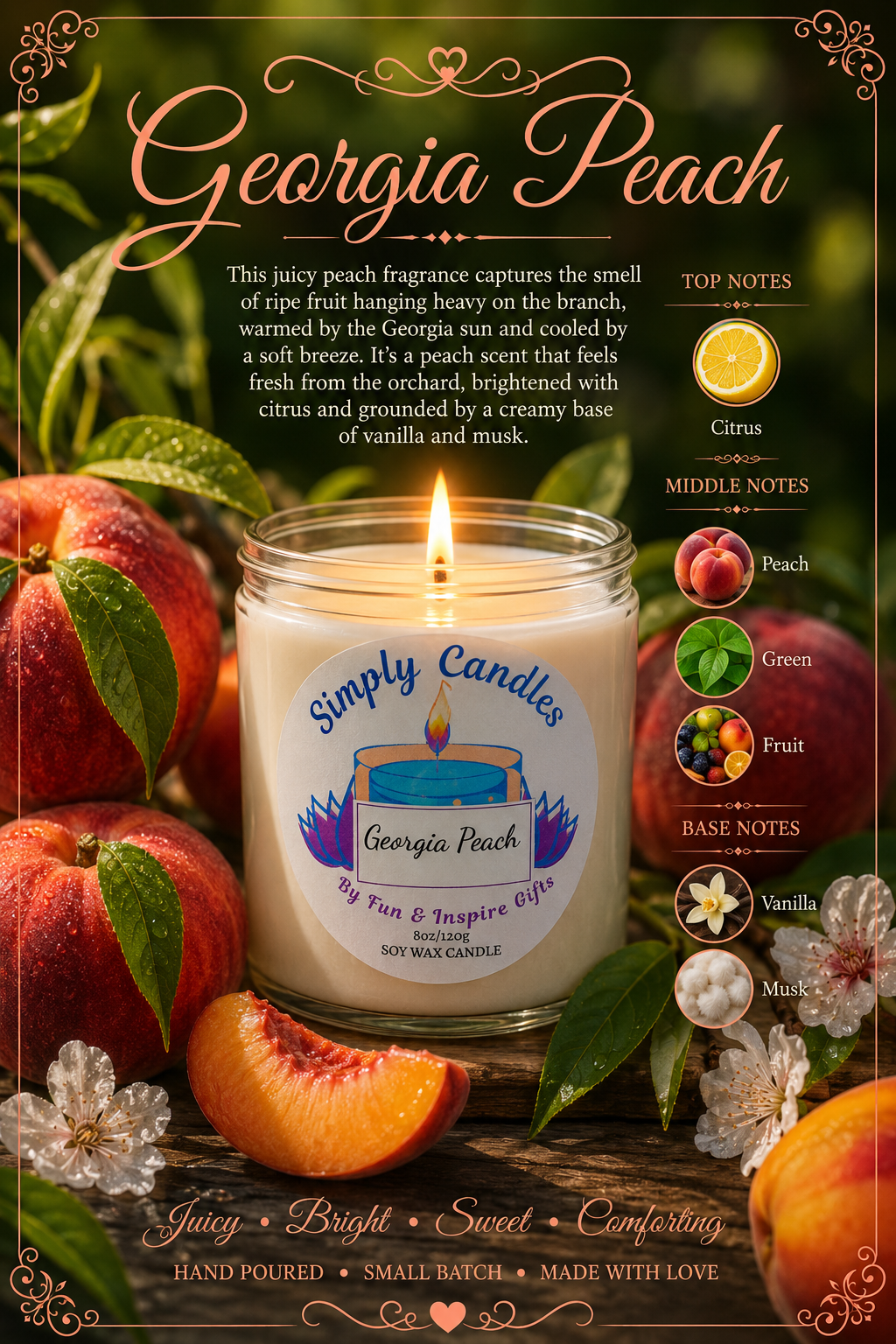 Georgia Peach Scented Candle