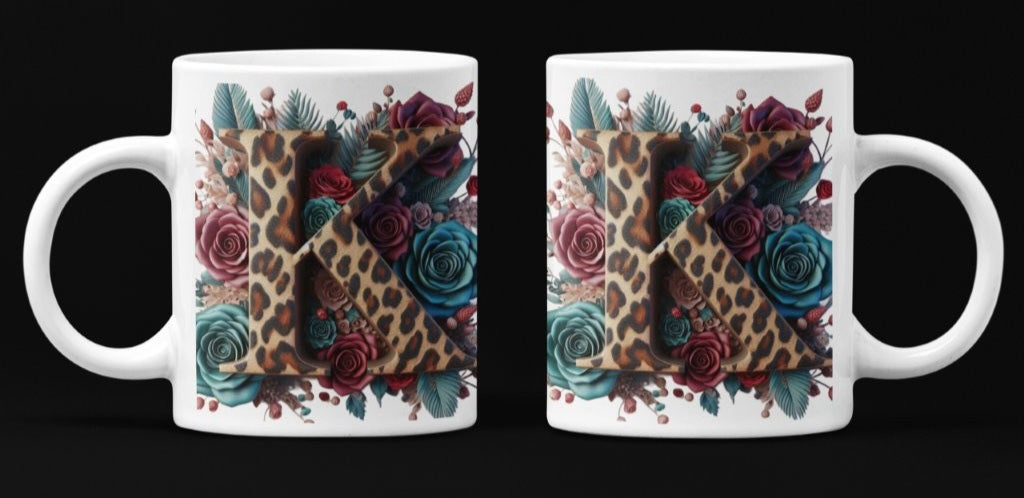 Initial K Coffee Mug & Coaster Set