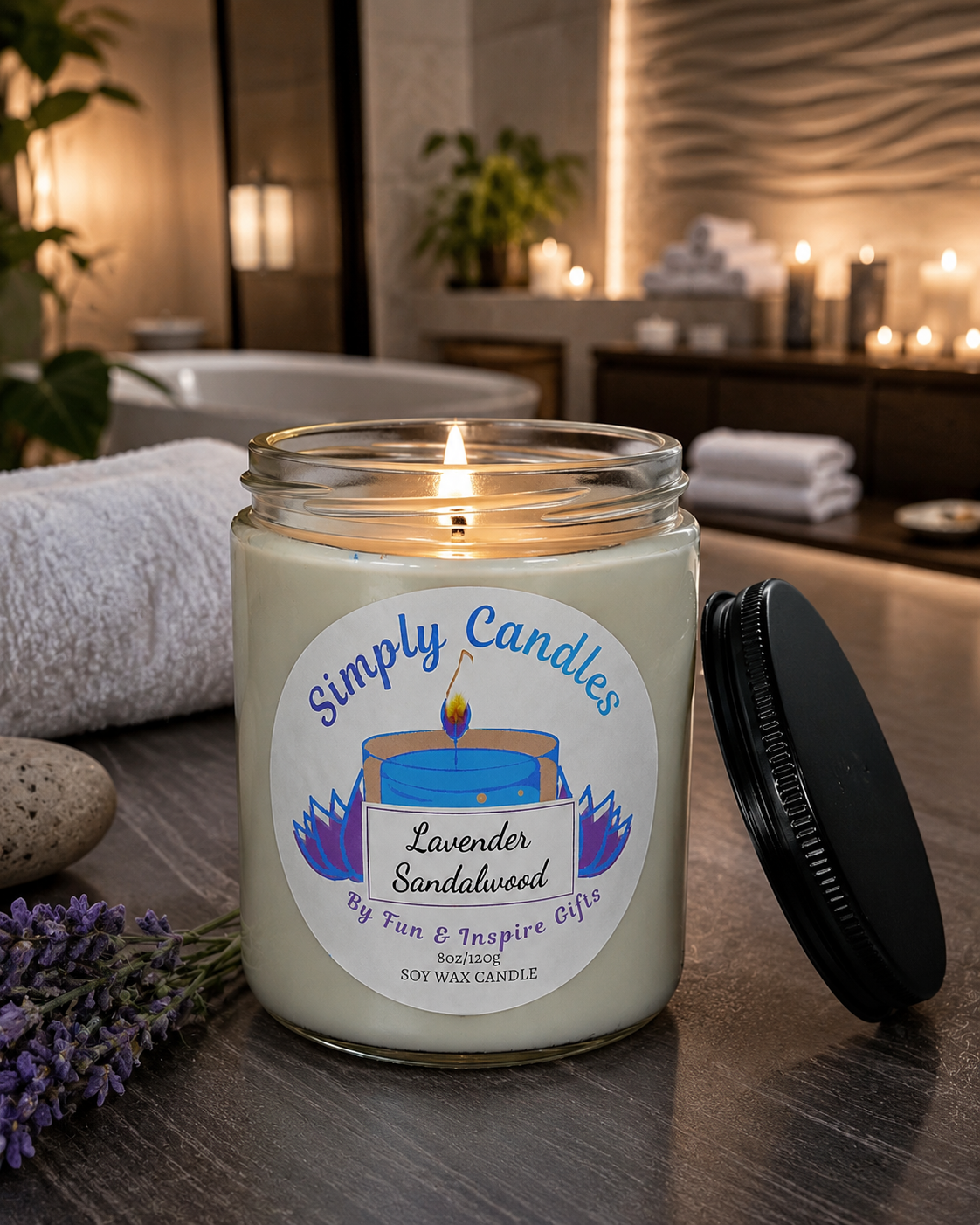 Lavender Sandalwood Scented Candle