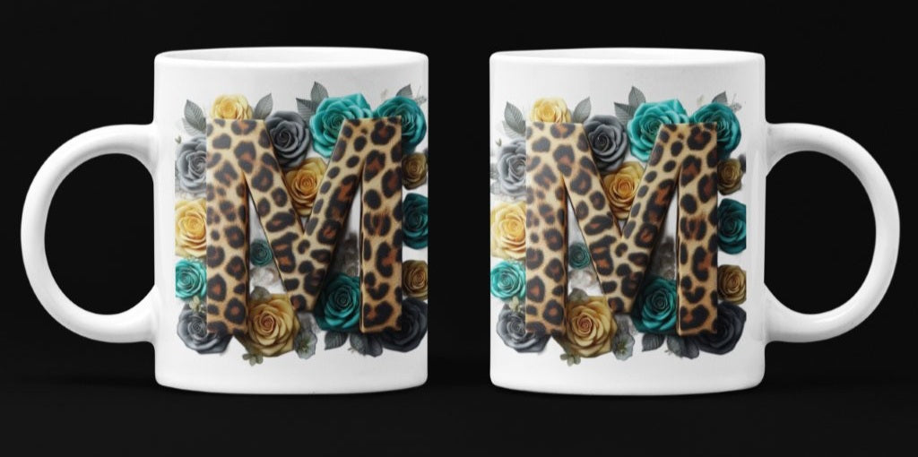 Initial M Coffee Mug & Coaster Set