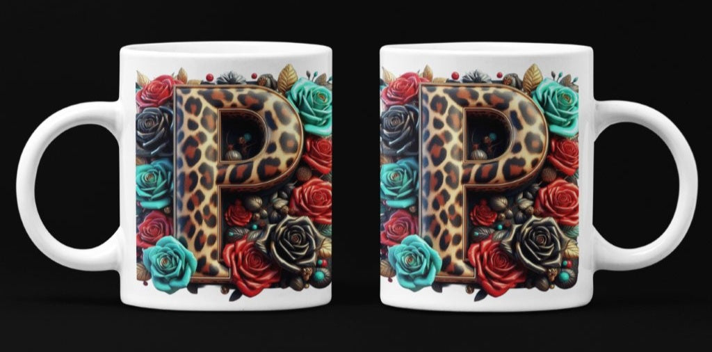 Initial P Coffee Mug & Coaster Set