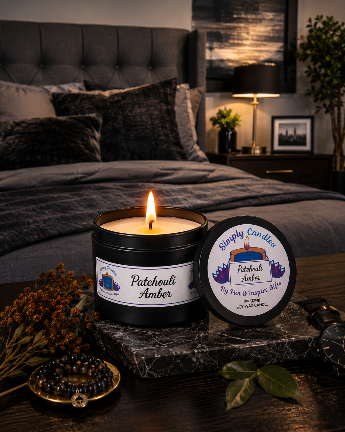Patchouli Amber Scented Candle