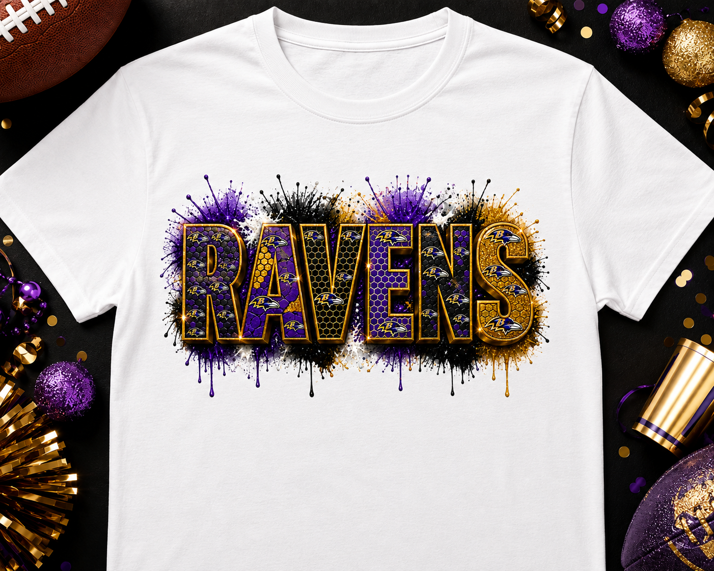 Baltimore Ravens Honeycomb Drip Tee