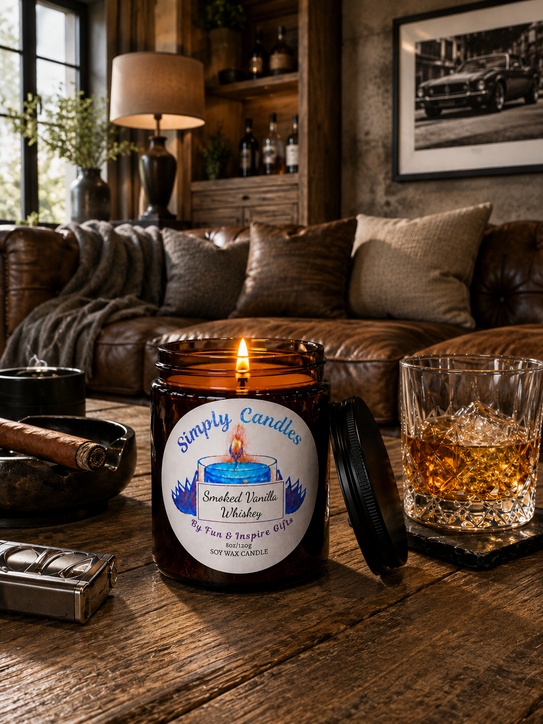 Smoked Vanilla Whiskey Scented Candle