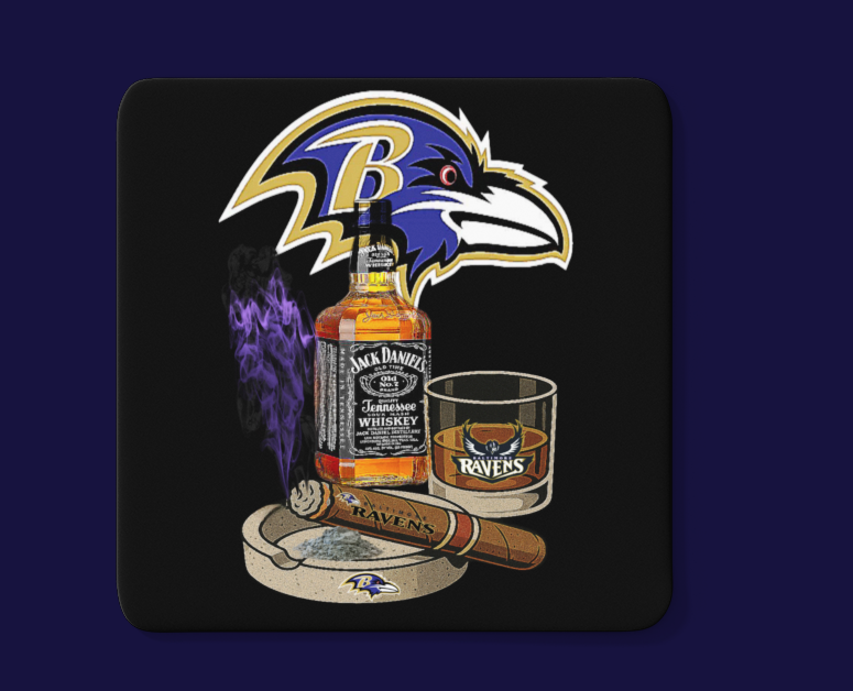Cigars, Whiskey and Ravens Coaster