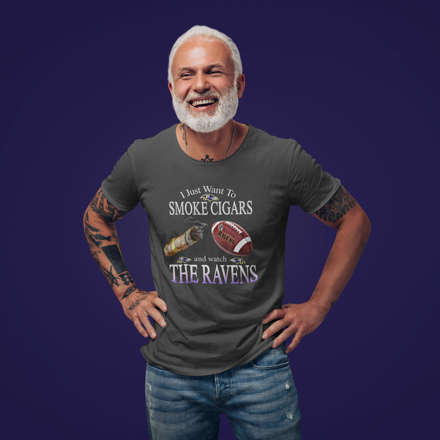 I just Want To Smoke Cigars and Watch The Ravens Tee