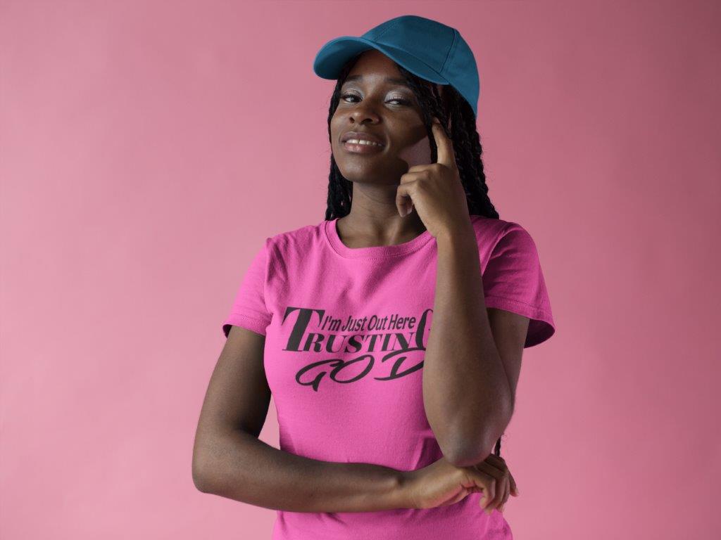 I'm Just Out Here Trusting GOD Sweatshirt or Short Sleeve Tee