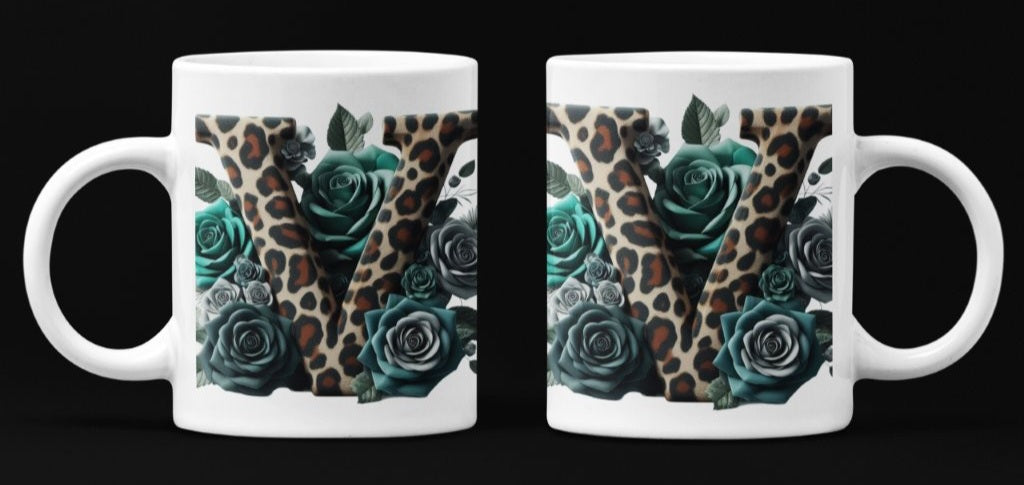 Initial V Coffee Mug & Coaster Set