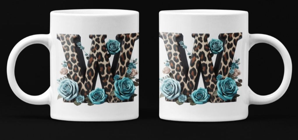 Initial W Coffee Mug & Coaster Set