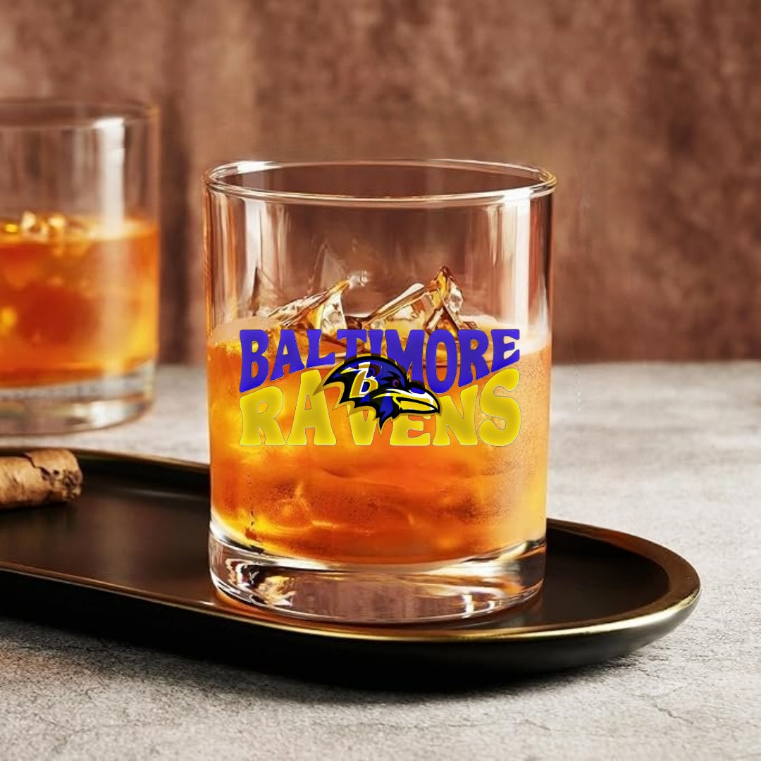 Baltimore Ravens Whiskey Glass