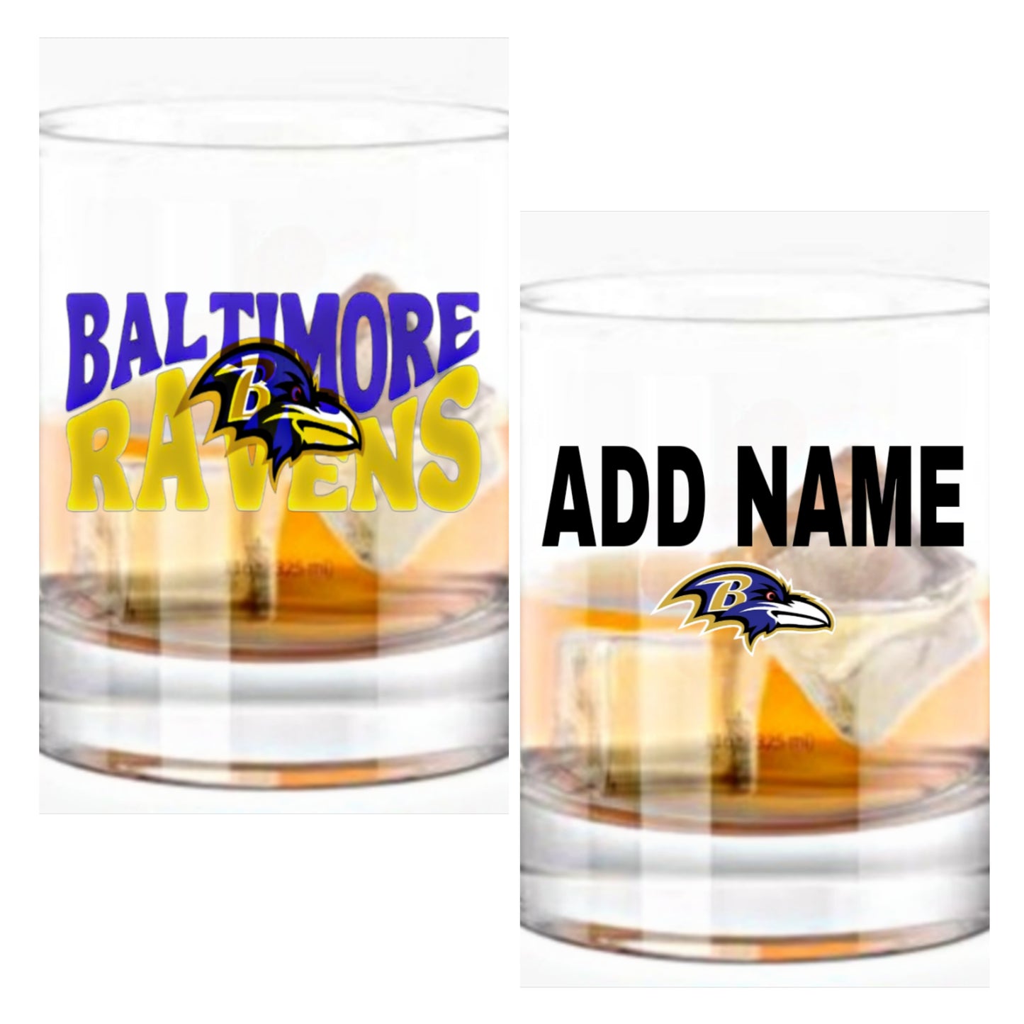 Baltimore Ravens Whiskey Glass