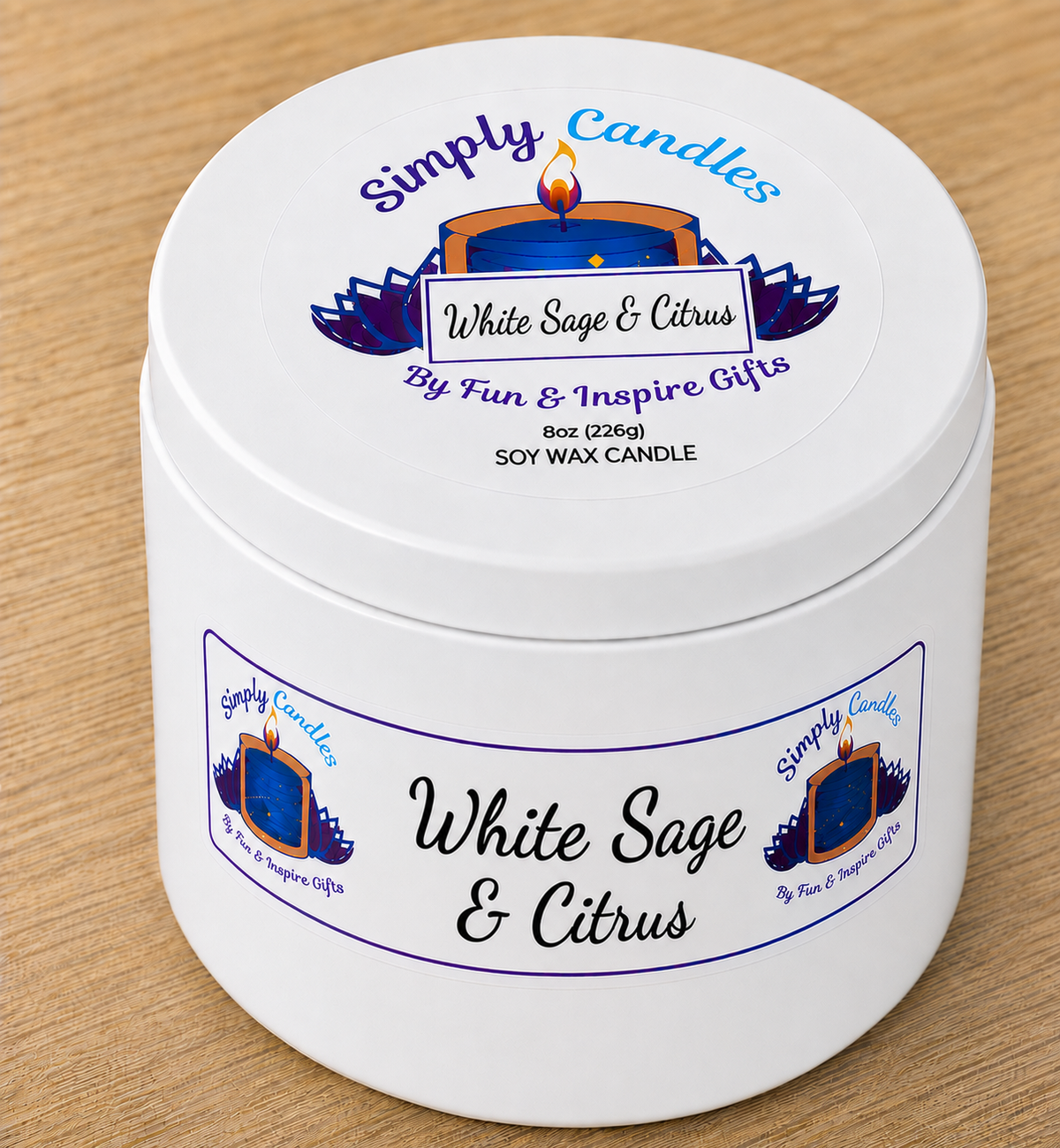 White Sage & Citrus Scented Candle