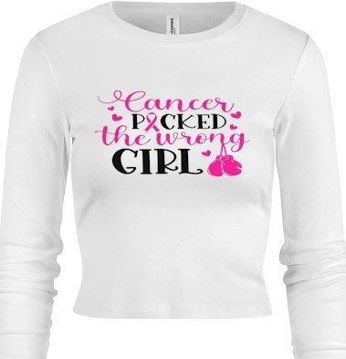 Cancer Picked The Wrong Girl Ladies Tee