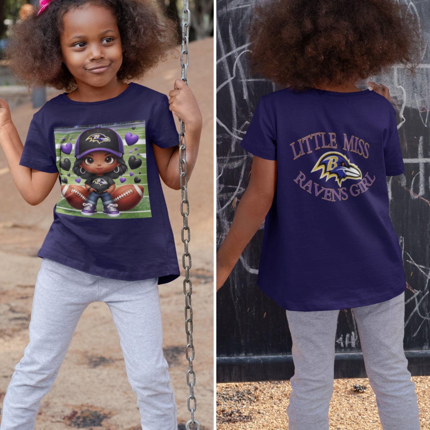 Little Miss Ravens Girl Tee