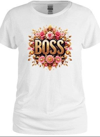 Gold and Pink Flowers BOSS Tee