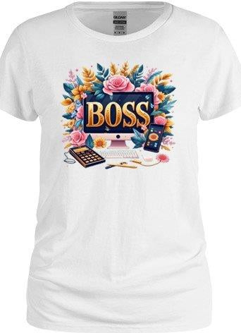 Gold and Blue Flower BOSS Tee