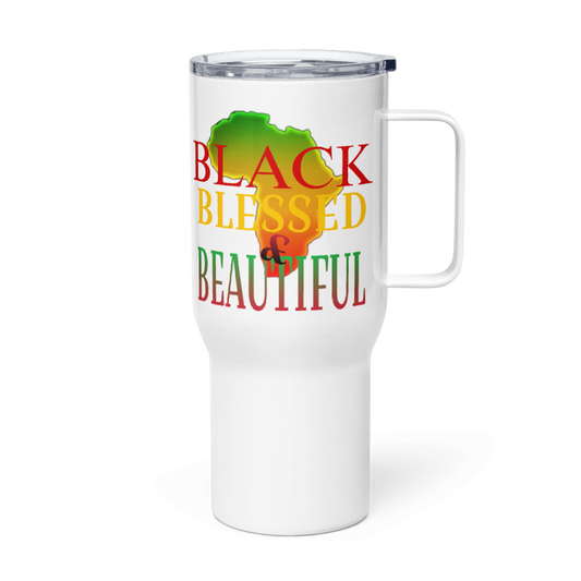 Black Blessed and Beautiful Travel Mug