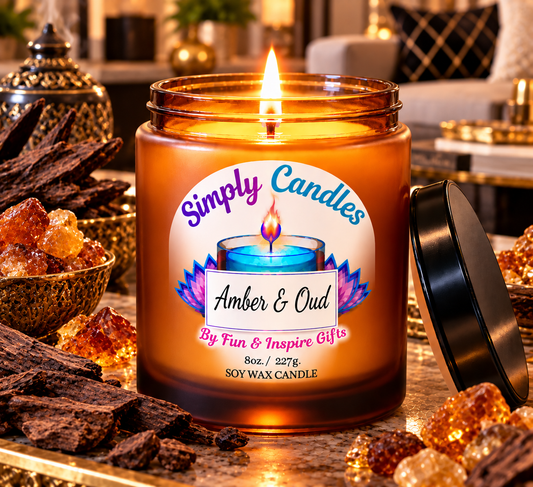 Amber & Oud Scented Candle