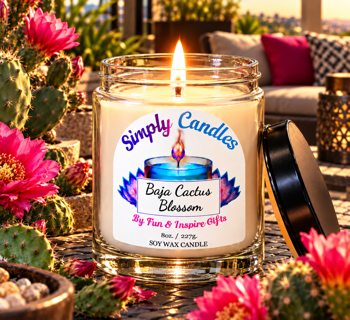 Baja Cactus Blossom Scented Candle