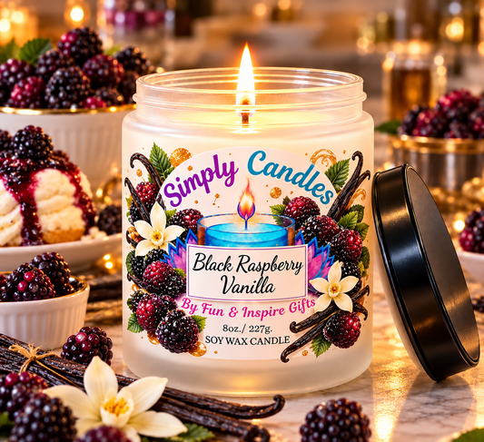 Black Raspberry & Vanilla Scented Candle