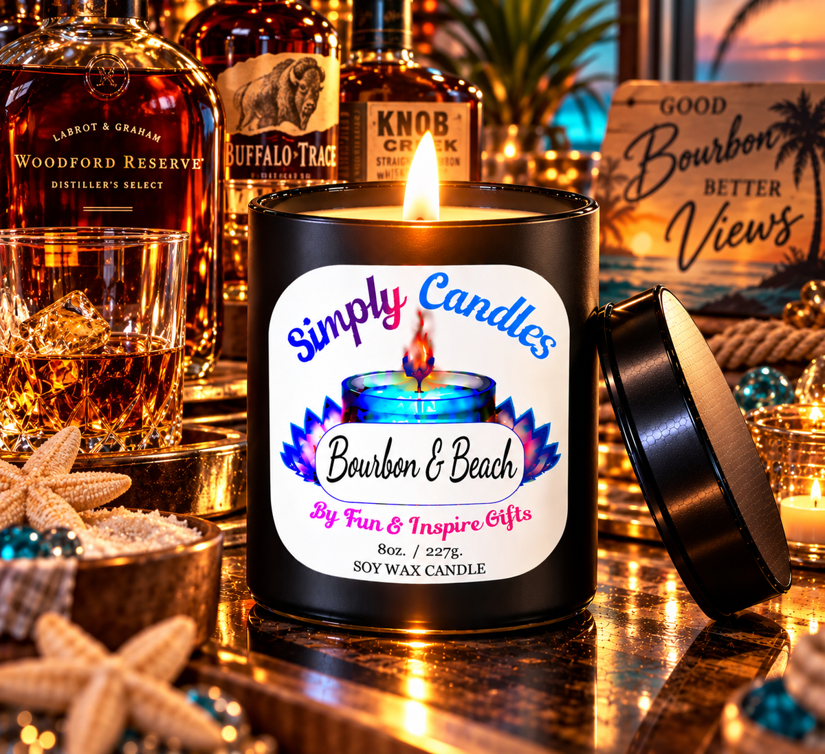 Bourbon and Beach Scented Candle