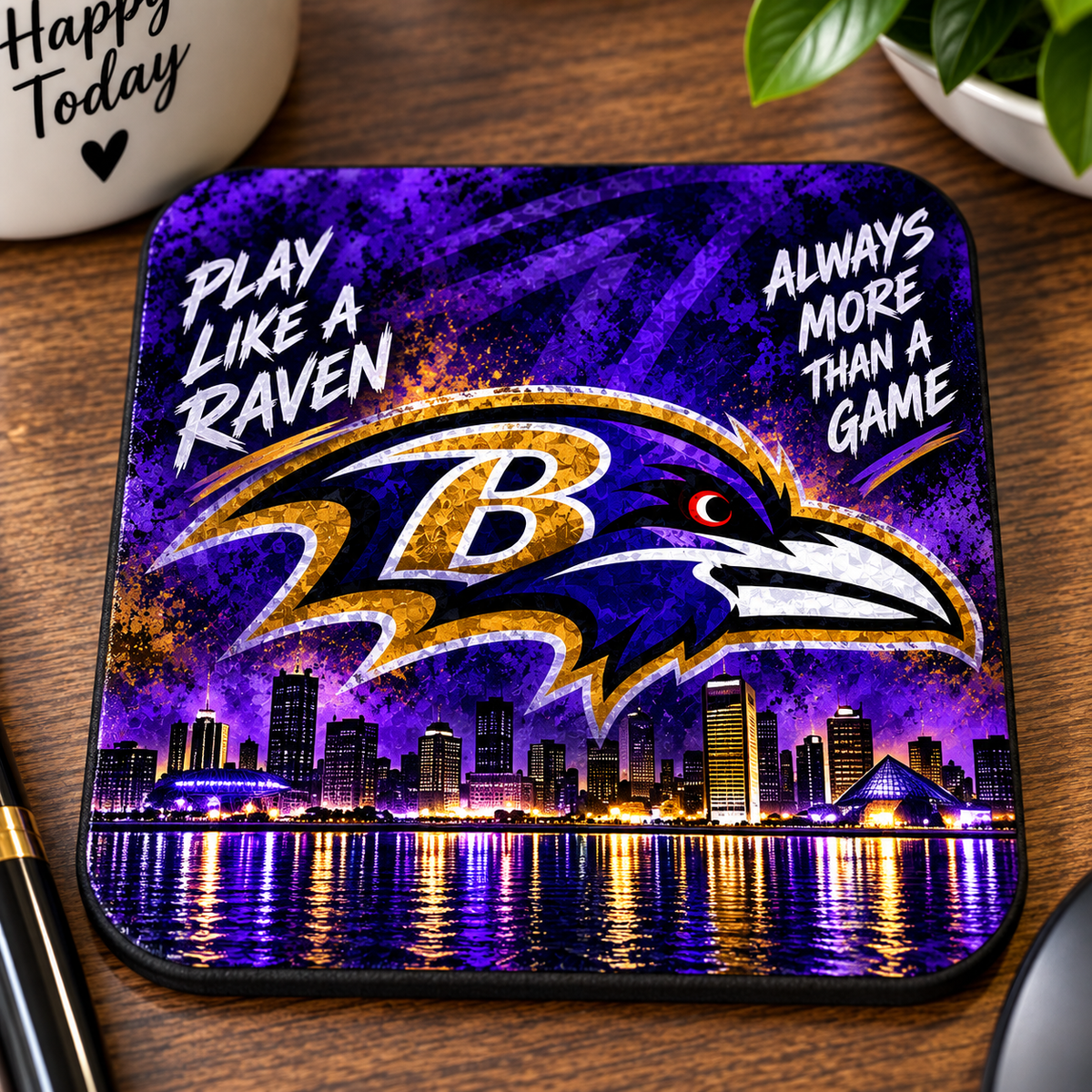 2027 Baltimore Ravens Mousepad with Matching Coaster Desk Set