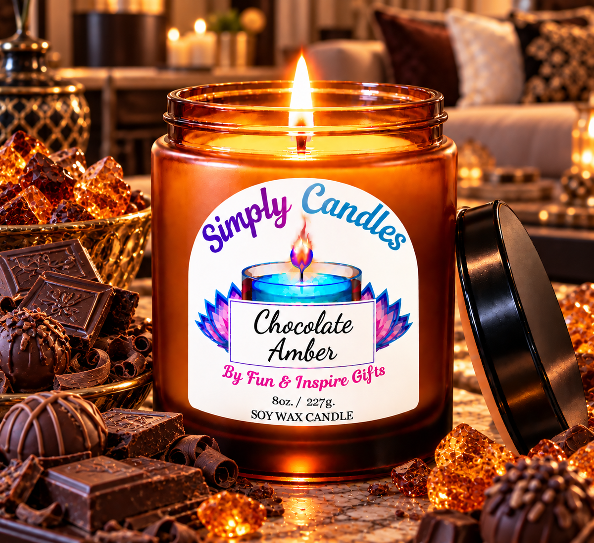 Chocolate Amber Scented Candle