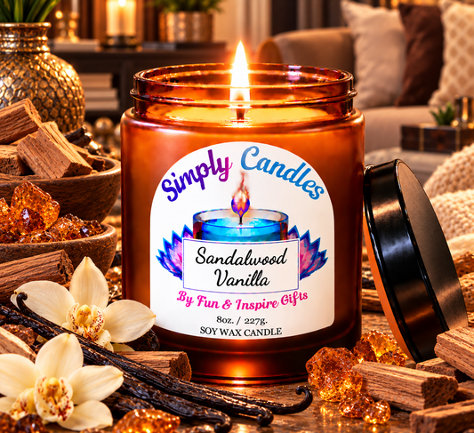 Sandalwood Vanilla Scented Candle