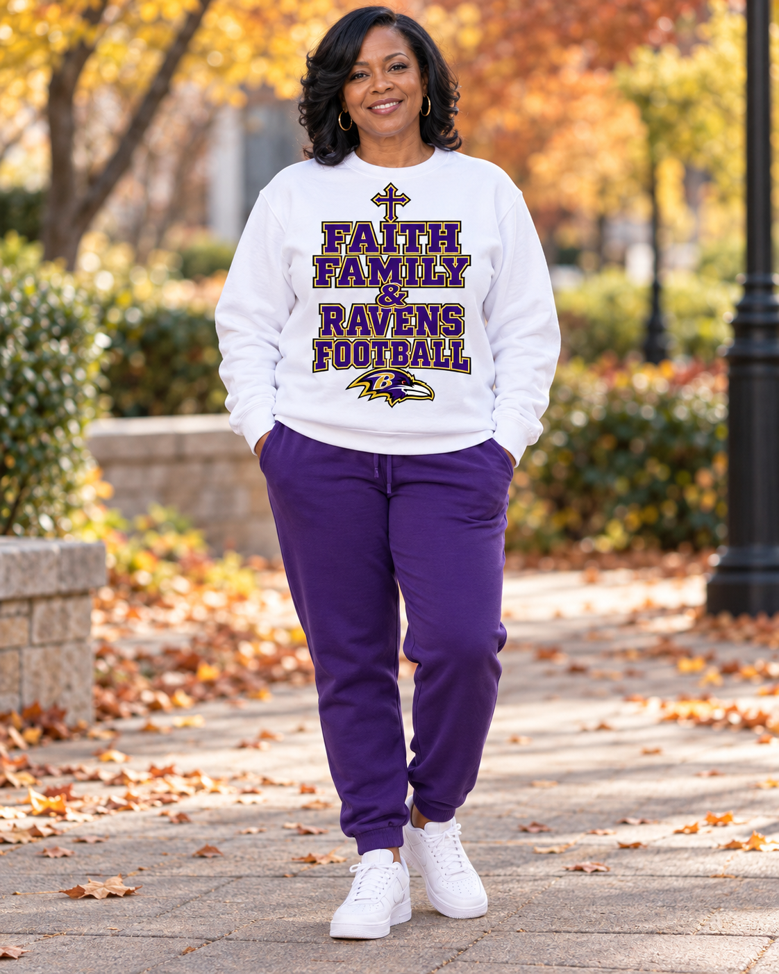 Faith, Family & Ravens Football Sweatshirt
