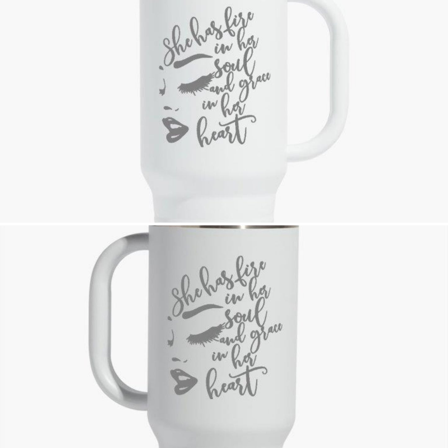 She Has A Fire In Her Soul And Grace In Her Heart 40oz. Travel Mug