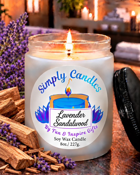 Lavender Sandalwood Scented Candle